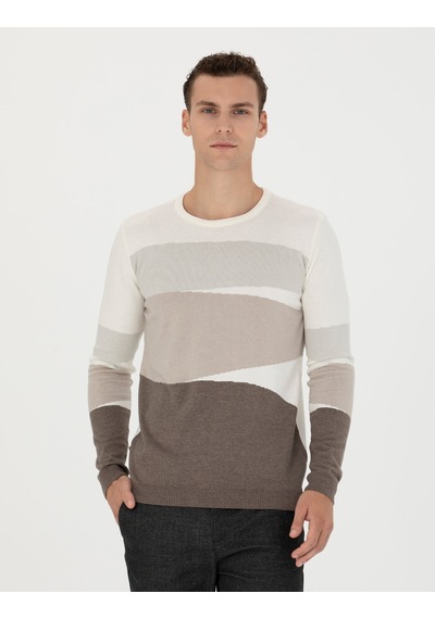 Pierre Cardin Erkek Ekru Triko Kazak 50278105-vr019 Ekru