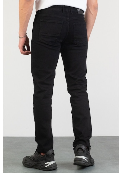 HLT Jeans Erkek Siyah Yıkamalı Slim Fit Likralı Jean Kot Pantolon Alex
