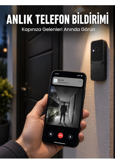 Hd Kameralı Akıllı Kapı Zili Çift Yönlü Sesli Wi-fi Görüntülü Kapı Zili
