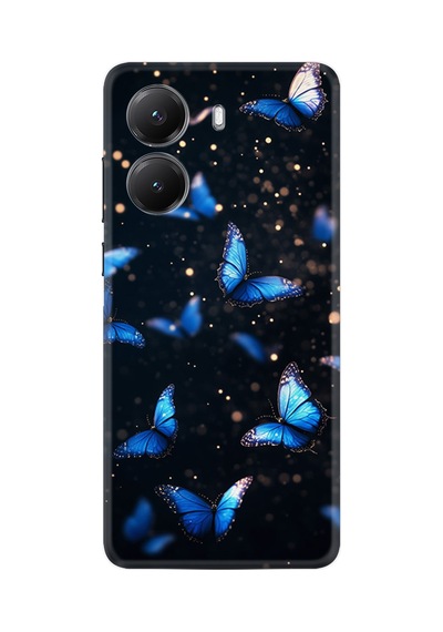 Xiaomi Poco X7 Pro Kılıf Limited Resimli Uçuşan Mavi Kelebekler 226