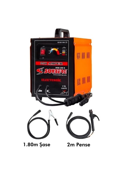 250 E 250 Amper Çanta Kaynak Makinesi, 220 Volt Ac 50 Hz, 80-250 Amper Elektronik Ayarlanabilir