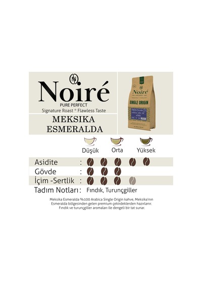 Noire Meksika Esmeralda 1000g %100 Arabica Single Origin Çekirdek