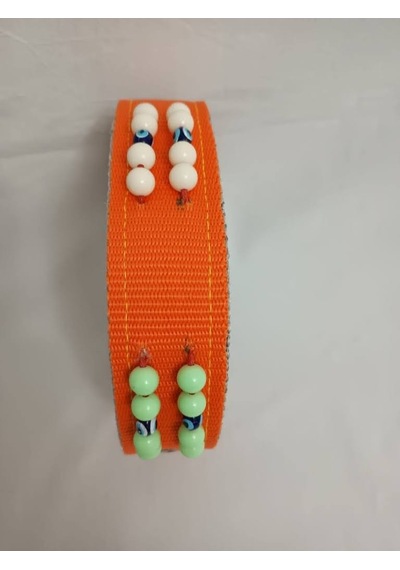 Kozaklı 10473 Süslü Boncuklu El İşlemeli Köpek Tasması Turuncu 70 x 4 CM