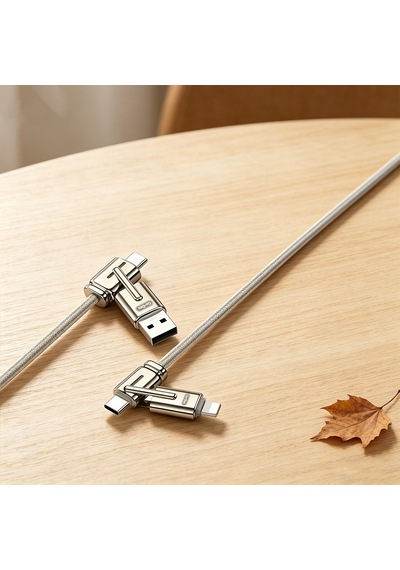 Go Des Gd-uc832 4in1 Pd Çoklu Usb-a + Type-c To Type-c + Lightning Şarj Ve Data Kablosu Gri