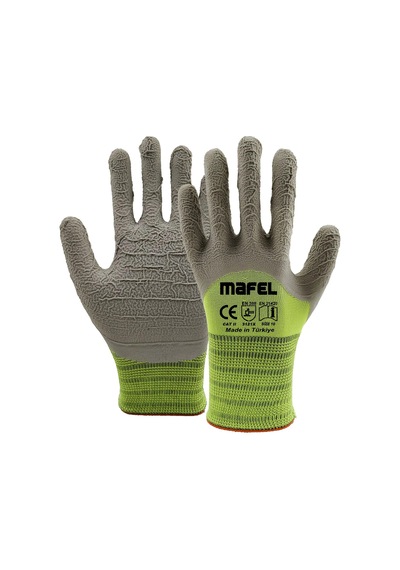 Mafel Mf-82/83 Pütürlü Neon Yeşil Lateks İş Güvenlik Eldiven - 10/xl - 3 Çift - Paket