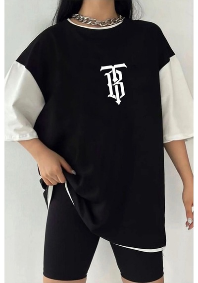Startmore Çift Renk Tb Baskılı Unisex Tshirt Beyaz