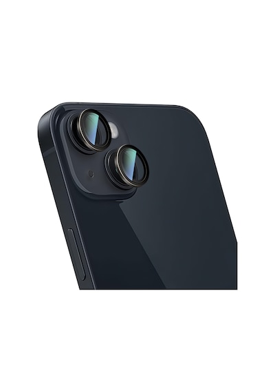 Apple Uyumlu   iPhone 14 Caseworld Alloy Serisi Oleofobik Anti Reflective Kamera Lens Koruyucu Siyah