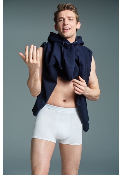 Penti Erkek Modal Karışımlı Siyah-Beyaz 2li Boxer