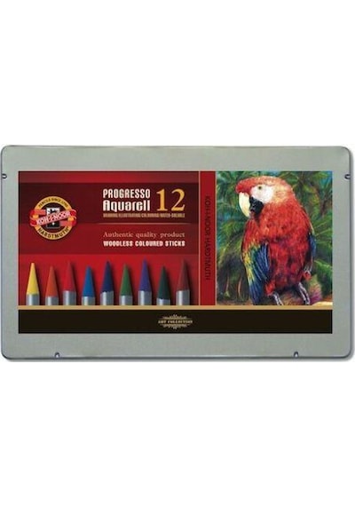 Koh-i Noor 12'li Progresso Metal Kutu Aquarell Boya Kalem Seti 87