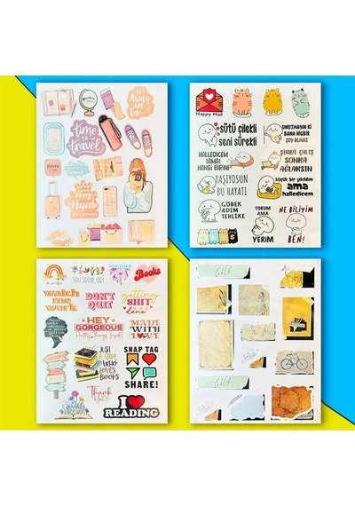 My Dıy Sticker Book 24 17 Cm 16 Sayfa Özel Tasarım Rengarenk Sticker Kitabı Çok Renkli