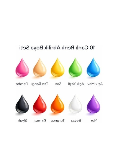 Akrilik Boya Seti, 10 Renk 40 Ml İçin Tuval, Ahşap, Taş Ve Seramik Boyama 0,15 L