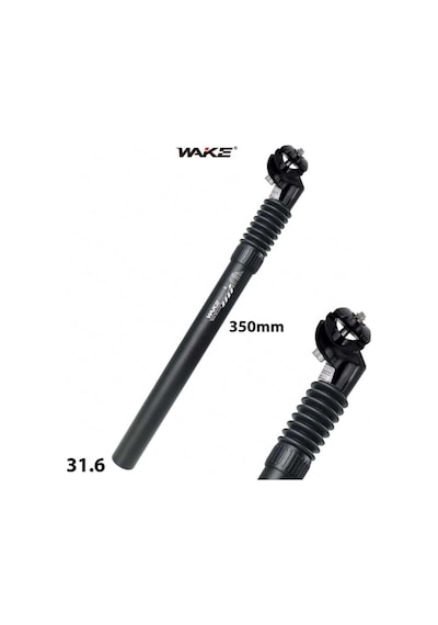 Wake Amortisörlü Kızaklı Sele Borusu - 31.6 Mm X 35 Cm Siyah