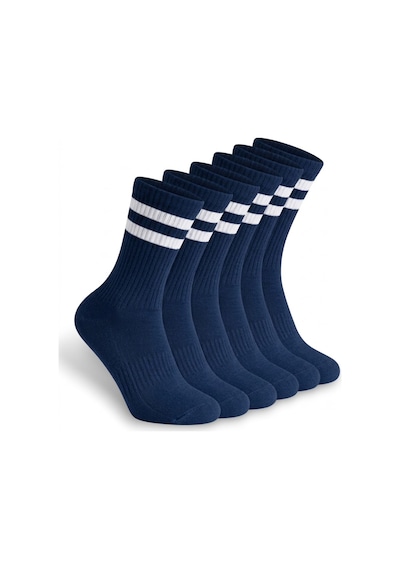 Socketta Erkek Spor Dikişsiz Havlu Taban 6'lı Lacivert Premium Soket Çorap Lacivert