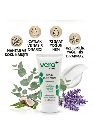 Vera Hmd Bitkisel Ayak Ve Topuk Çatlak Çatlağı Kremi 100 Ml Ayak Bakımı Ayak Kokusu Önleyici Nemlendirici Yenileyici