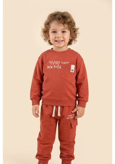 Ahengim Erkek Çocuk Pamuklu Baskılı 2 Li Takım Sweatshirt Eşofman Altı 1-4 Yaş Ak122 Turuncu Ahengim Erkek Çocuk Pamuklu Baskılı 2 Li Takım Sweatshirt Eşofman Altı 1-4 Yaş Ak122 Turuncu