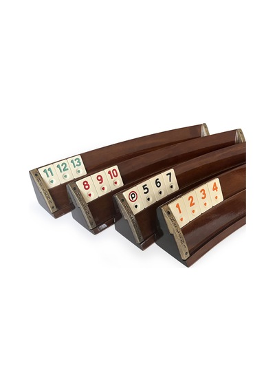 Helena Wood Art Mozaik İşlemeli Masif Ahşap Okey Seti Oval Takımı