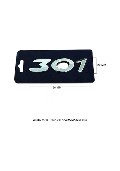 Mefsa Peugeot 301 Bagaj Yazısı Arma Yapıştırma 9cmx2cm