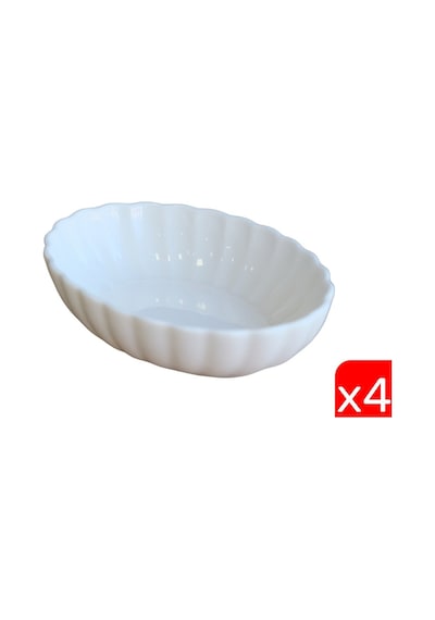 Kütahya Porselen Bone Luz Krem Oval Kayık 14,5x10x3,5cm 4 Lü Bnlzf15oks00 Çok Renkli
