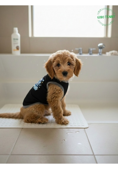 Siyah Beni Yıka Baskılı Kedi Ve Köpek Kıyafeti Evcil Hayvan Tişörtü Elbisesi Large/l/beden 3