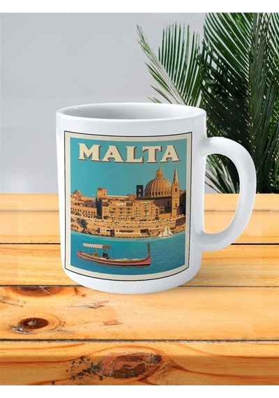 Malta Baskılı Kupa Bardak Kişiye Özel Desen 2 Çok Renkli
