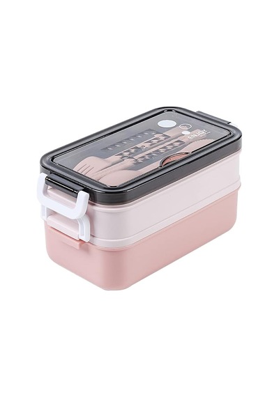 Paslanmaz Çelik Yemek Tası Isı Yalıtımlı 3 Katlı Yemek Termosu Ofis Kamp Lunchbox Pembe - 858263192 Pembe