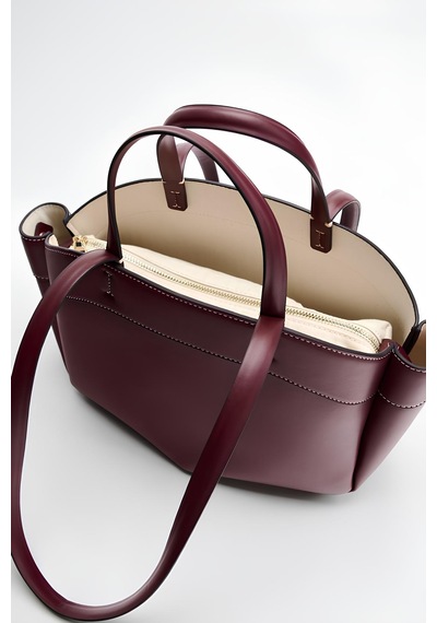 Bordo Shopper Kadın Tote El Ve Omuz Askılı Çantası Bordo