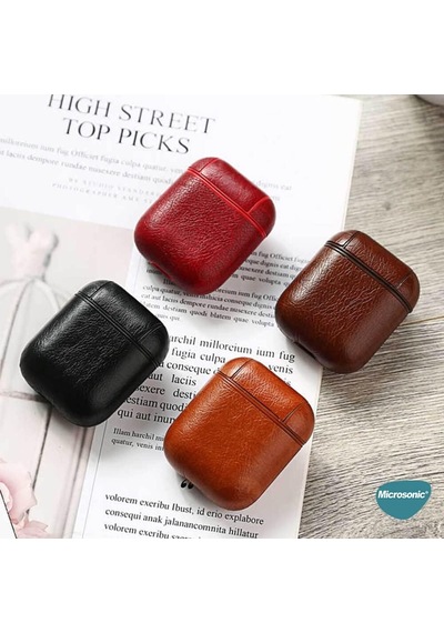 Airpods Pro 2.nesil İçin Kılıf Litchi Texture Siyah Airpods Pro 2. Nesil İle Uyumlu Kılıf - Siyah