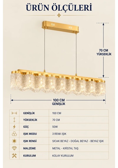 Modern Premıum Şelale Sarkıt Ledli Avize 3 Renk Gold Salon Avizesi 50w Beyaz
