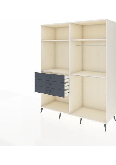 Kronos Gardrop 4 Raflı 3 Çekmeceli 2 Askılı 176x59x221 Aytaşı-aytaşı/antrasit Beyaz Kronos Gardrop 4 Raflı 3 Çekmeceli 2 Askılı 176x59x221 Aytaşı-aytaşı/antrasit Beyaz