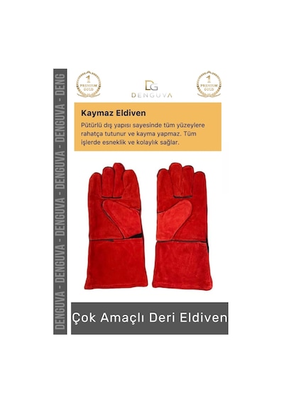Yanmazeldiven Isıya Dayanıklı Yanmaz A Kalite Lamineli Su Geçirmez Pütürlü Konforlu Çok Amaçlı Deri