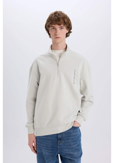 DeFacto Marvel Boxy Fit Dik Yaka Fermuarlı Sırt Baskılı Sweatshirt D6771AX25SPGR503