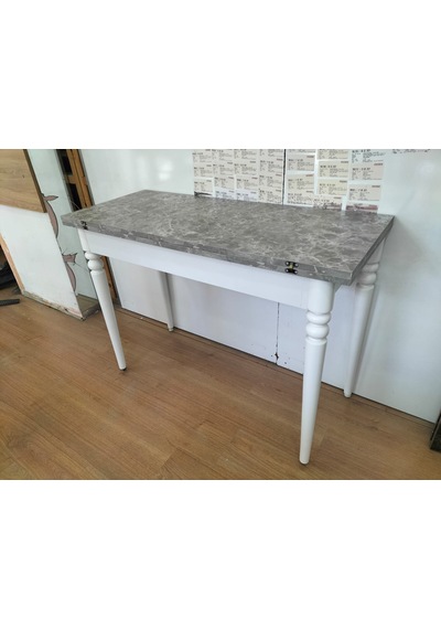 110 X 45 Katlanır Masa Gri Mermer Desen