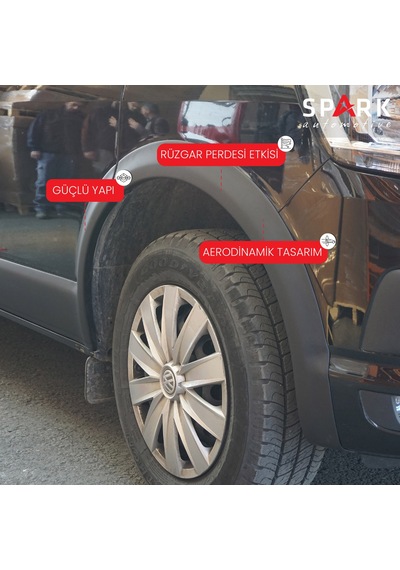 Volkswagen Transporter T6.1 2020-2022 Yıl Aralığı Uyumlu Uzun Şase Çift Sürgü Dodik Seti 11 Parça Siyah