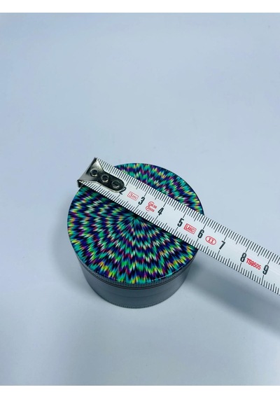 Tobaccoturk724 Optik İlizyon Desenli Metal 4 Parça Grinder Tütün Öğütücü 63 MM