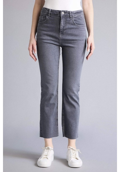 Defacto Crop Flare Fıt Yüksek Bel Jean Pantolon G2217ax26spnm55 Gri-nm55