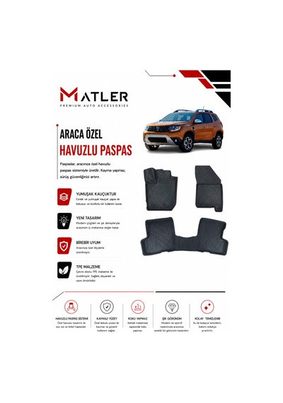 Dacia Duster 4x4 2022 Model 4d Ekstra Havuzlu Paspas