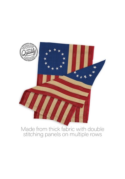Betsy Ross Vintage Americana - Günlük Tarihi İzlenimler Dekoratif Dikey Ev Bayrağı 71 Cm X 101 Cm Abd'de Basılmıştır