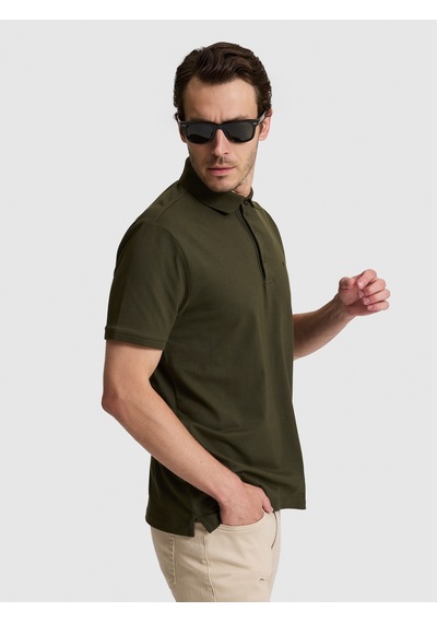 Cacharel Erkek Haki Tişört Basic 50328375-vr027 Yeşil