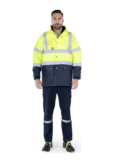 5 İ Bir Arada Hi-vis Kaban Sarı - Lacivert