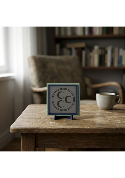 Modern Üç Hilal Görselli Dekoratif Aksesuar, Çalışma Masanıza Güçlü Ve Şık Bir Dokunuş 10x10 Cm