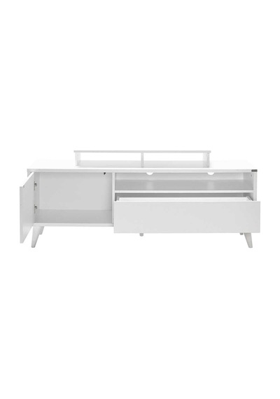 Adoremobilya Retro Wide Kapaklı Çekmeceli Tv Sehpası - Diamond Beyaz