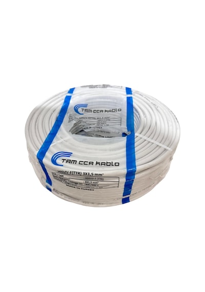 100 Metre 3 X 1.5 Mm Cca Ttr Tam Kesit Çok Telli Elektrik Kablosu