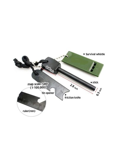 Survive Magnezyum Çubuğu Ateş Başlatıcı Çakmak Taşı Acı Kahverengi
