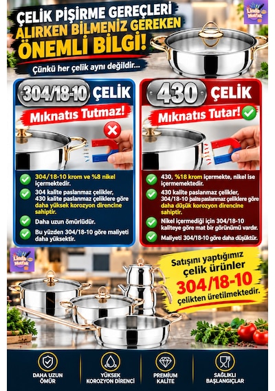 3'lü 4 Parça Bakalit Kulplu Paslanmaz Çelik Cezve Seti