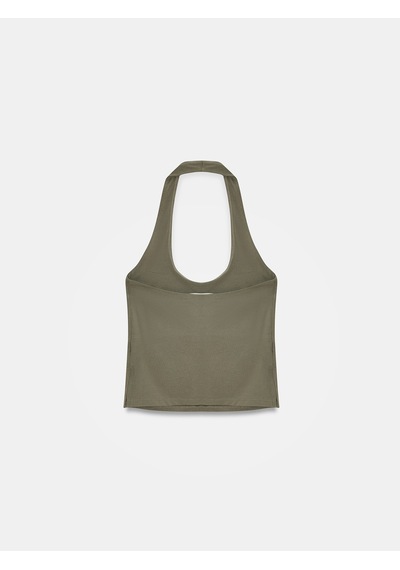 Dilvin 32726 Halter Yaka Top-haki
