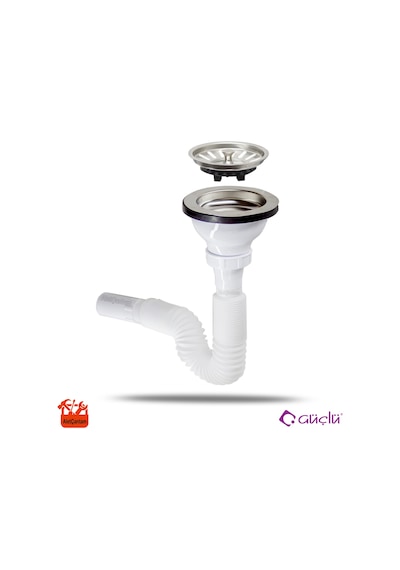 Çöpmak Büyük Mutfak Evye Lavabo Sifonu Paslanmaz Geniş Süzgeç Beyaz Çöpmak Büyük Mutfak Evye Lavabo Sifonu Paslanmaz Geniş Süzgeç Beyaz