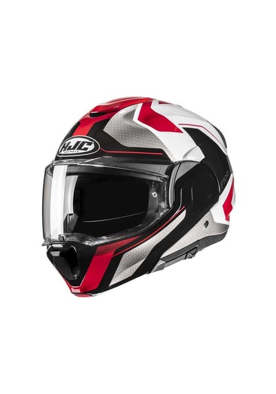 Hjc F100 Bios Mc1 Çene Açılır Kask Siyah - Beyaz - Kırmızı