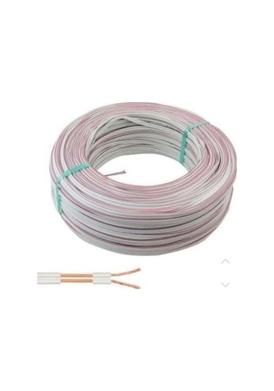 10 Metre Elektrik Hoparlör Kablosu, 2x0,75 Çiftli Kablo, Tesisat Kablosu, Beyaz