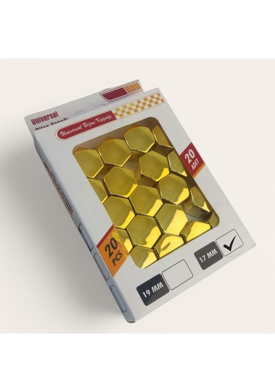 17mm Bijon Vidası Çapı 2cm Düz Parlak Gold Bijon Kapağı 20li +
