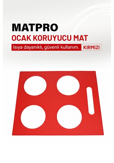 Kumtel Set Üstü Ocak Koruyucu Silikon Mat Kırmızı